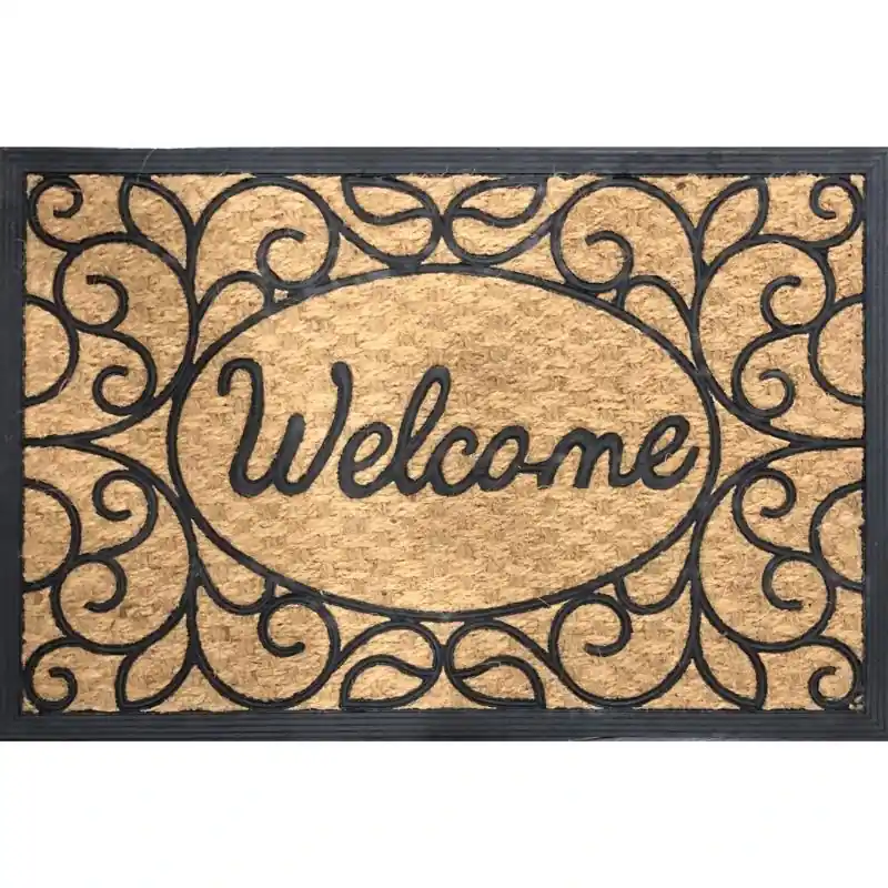 24 In. W X 36 In. L Black/brown Coir/rubber Outdoor Door Mat