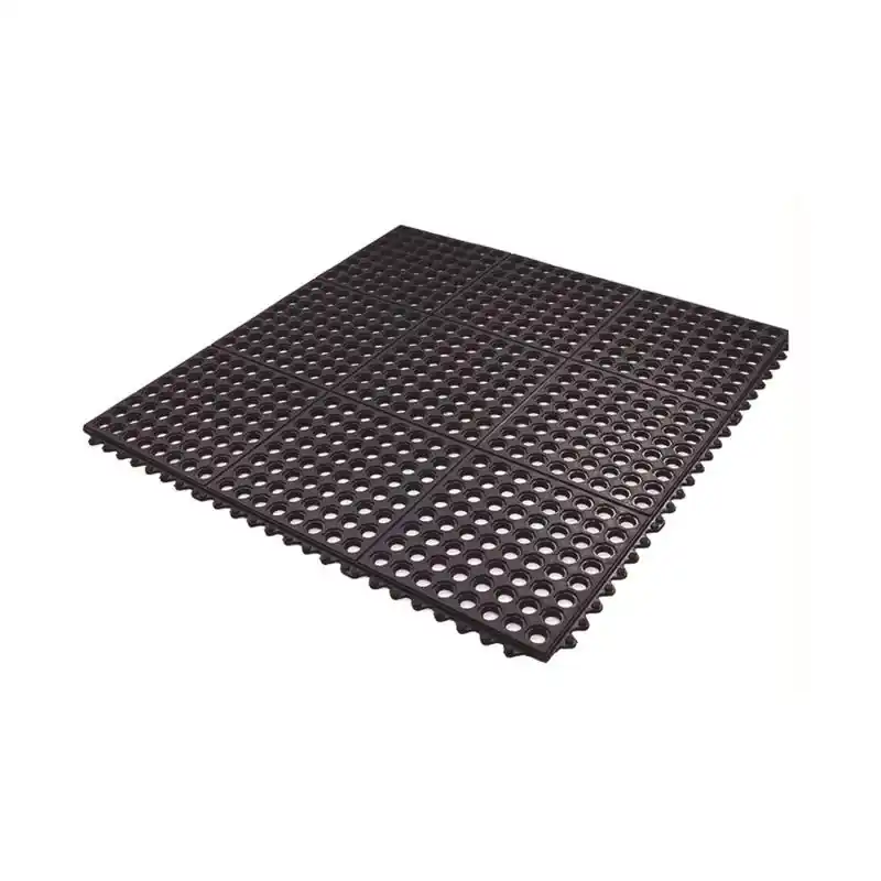 3 Ft. W X 3 Ft. L Black Anti-fatigue Rubber Multipurpose Mat