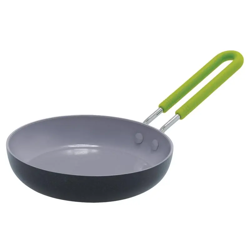 5 Inch Black Aluminum Mini Fry Pan With Heat Resistant Handle