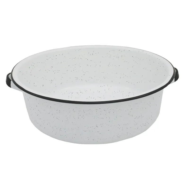 Dish Pan, White Ceramic-on-steel, 15-qts.