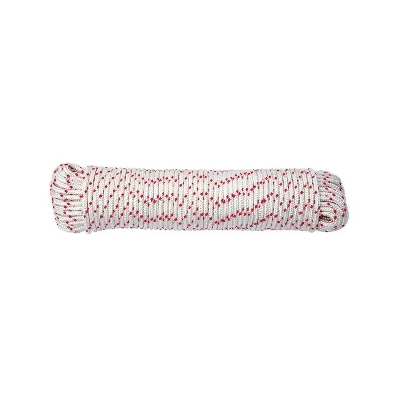 3/16 In. Diameter X 100 Ft. Length Red/white Diamond Braided Polyester Rope
