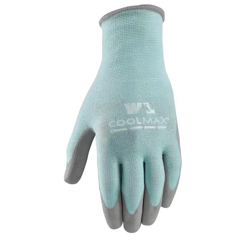 Coolmax Women‘s Indoor/outdoor Knit Work Gloves Blue/gray L 1 Pair