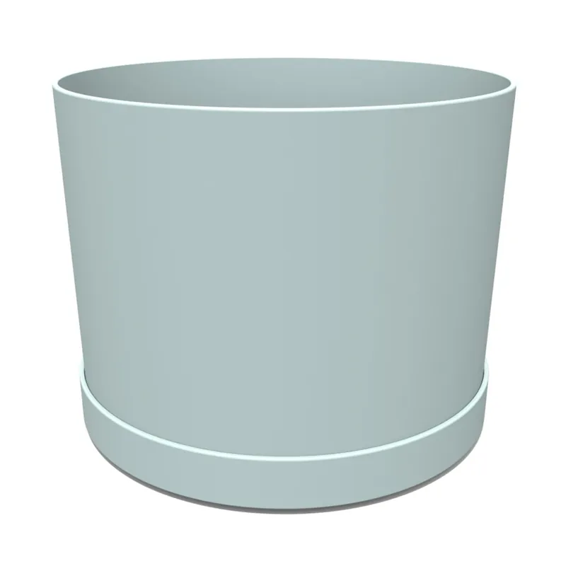 Mathers Collection 6 In. Misty Blue Plastic Planter With Saucer