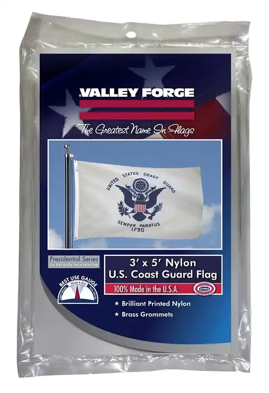 Coast Guard Military Flag 3 Ft. W X 5 Ft. L - Durable Nylon