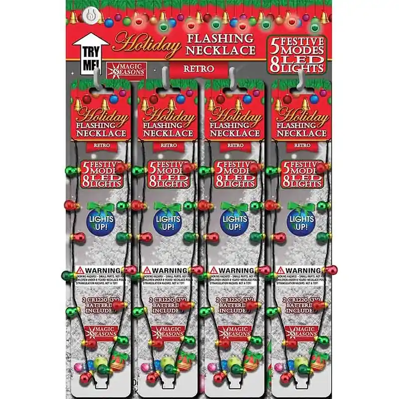 Christmas Holiday Flashing Necklace 1 Piece Multicolored Led Lights