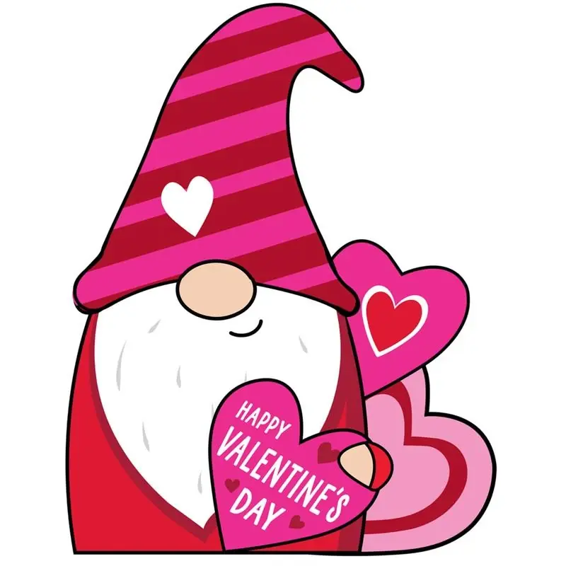 Valentine‘s Day Shimmer Gnome Decoration 16.93" X 13.19" - 1 Piece