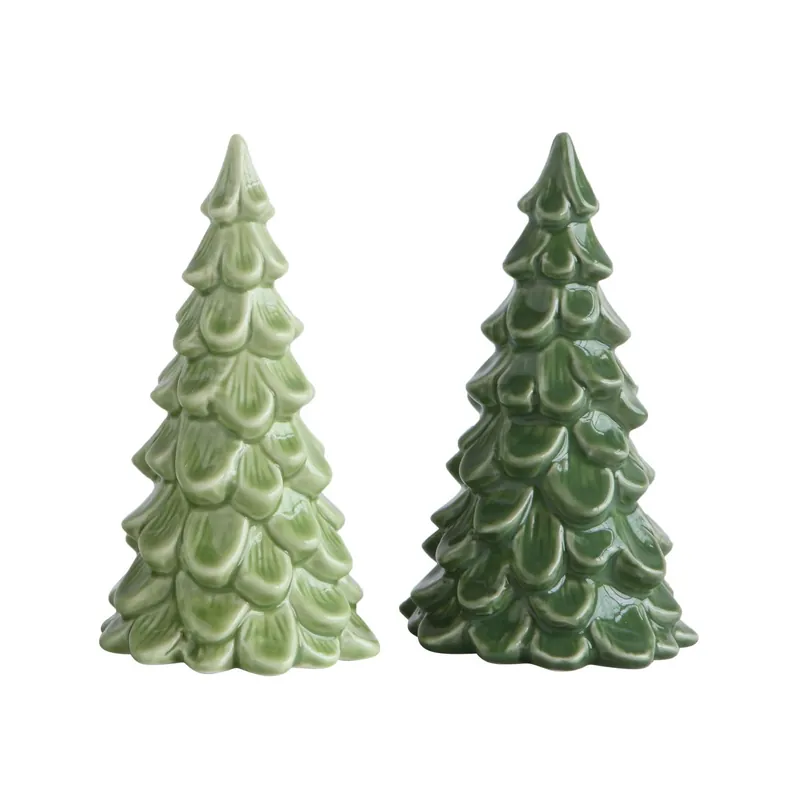 Assorted Tree Figurine Set Of Two 5.5 In. Stoneware Decor