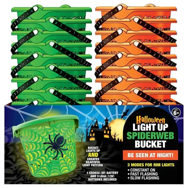 Halloween Bucket Plastic 1 Pk