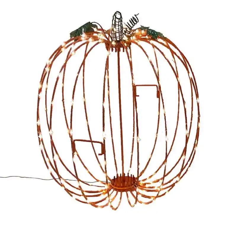 16 In. Led Prelit Tall Foldable Pumpkin Tabletop Decor With 216 Bulbs