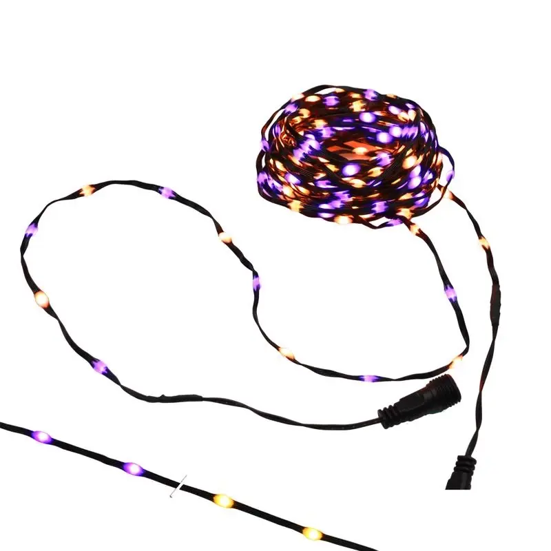 Orange And Purple 100 Count Led Ribbon Lights, 16.5 Inches Long