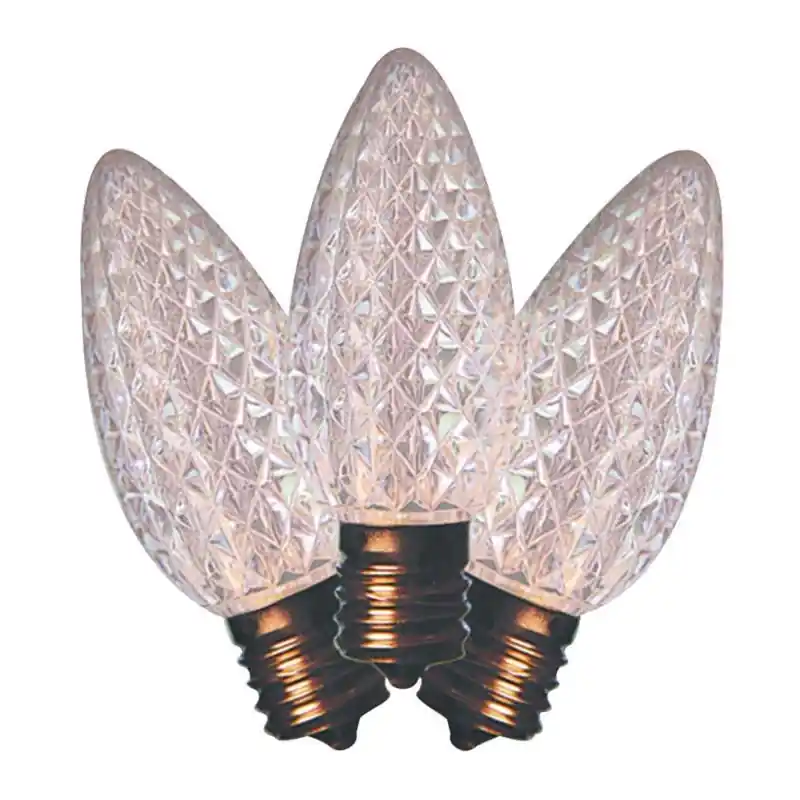 Led C9 Pure White Replacement Christmas Light Bulbs 25 Count