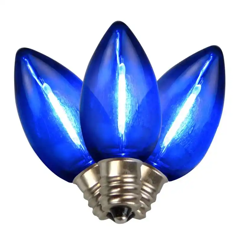 Led C7 Blue Replacement Christmas Light Bulbs 25 Count