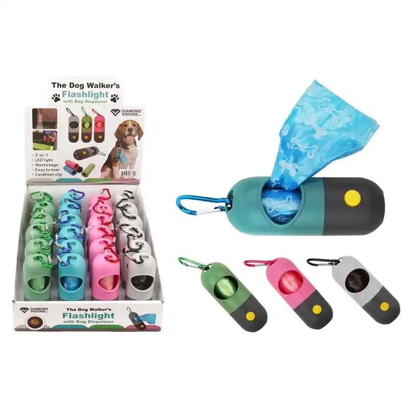 The Dog Walker‘s Assorted Led Flashlight With Bag Dispenser Lr44 Battery