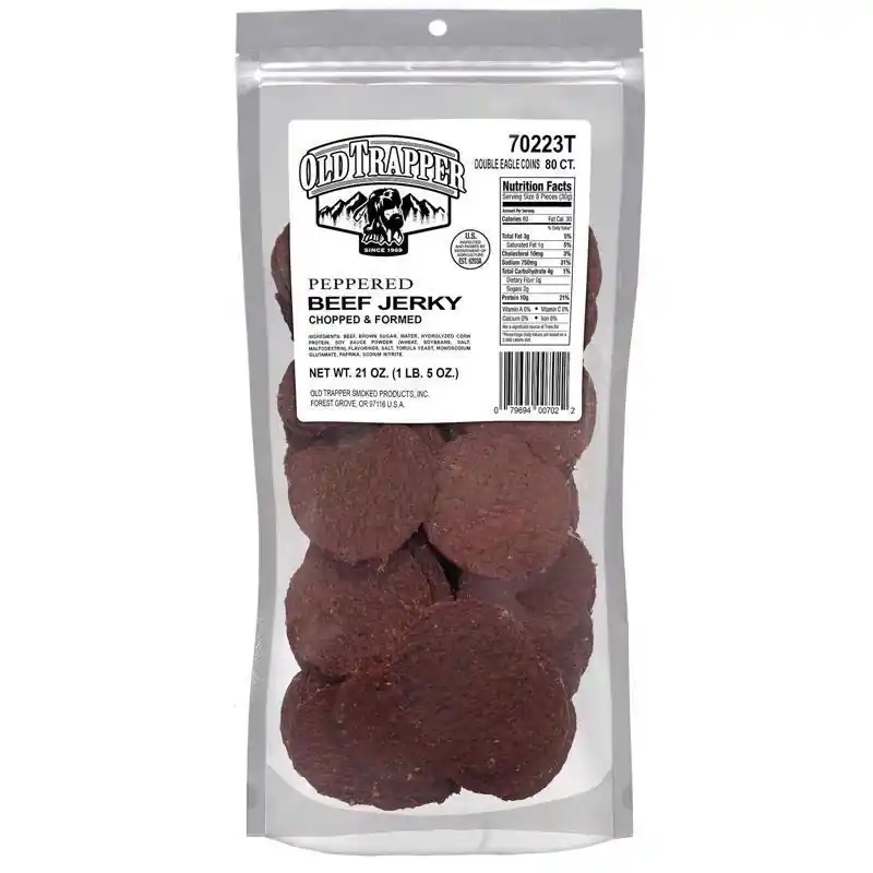 Double Eagle Peppered Beef Jerky 21 Oz Pouch - Flavorful Snack