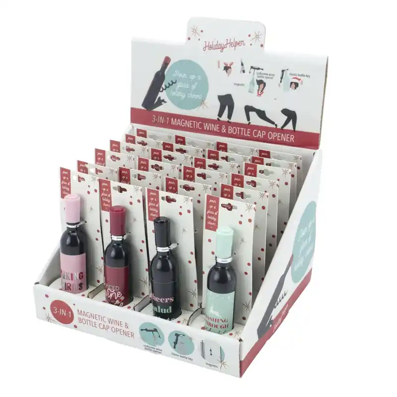 Holiday Helper Assorted Wine & Bottle Cap Opener 5 In.