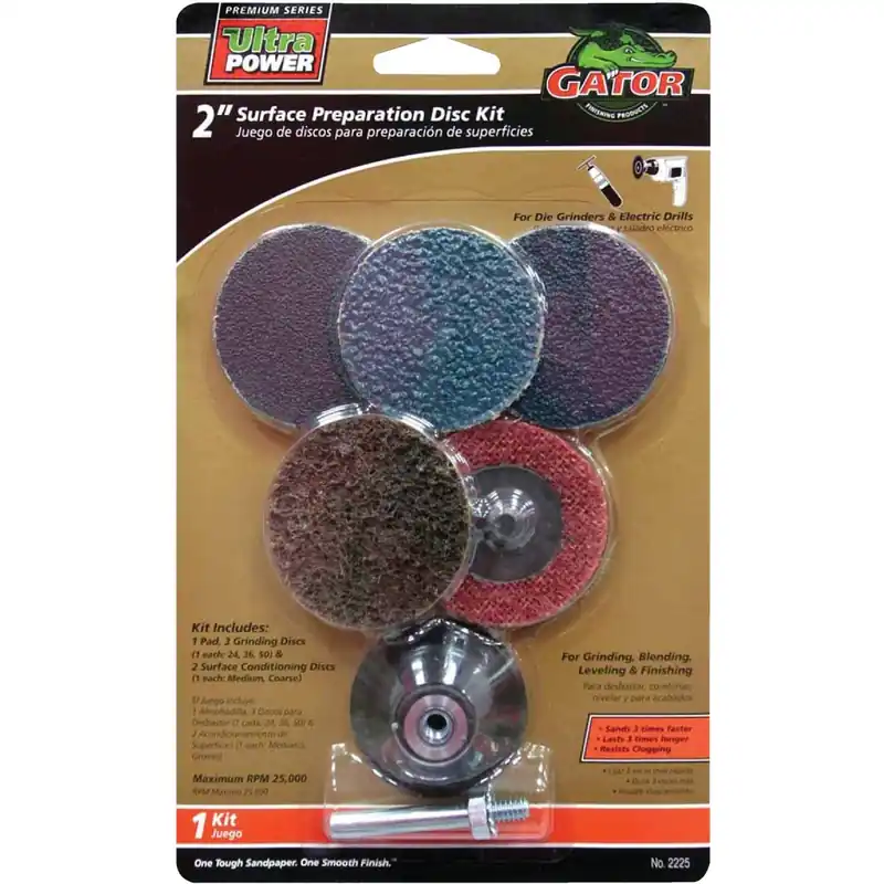 Power Series 2 In. Synthetic/wool Blend Twist And Lock Sanding Disc Kit Assorted Grit Medium 6
