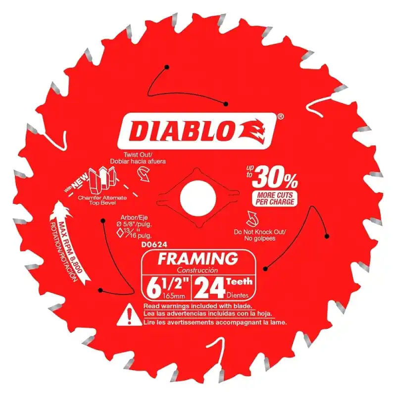 Tracking Point 6-1/2 In. D X 5/8 In. Tico Hi-density Carbide Framing Saw Blade 24 Teeth 3 Pk