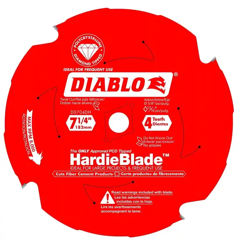 Hardieblade 7-1/4 In. D X 5/8 In. Pcd Circular Saw Blade 4 Teeth 1 Pk