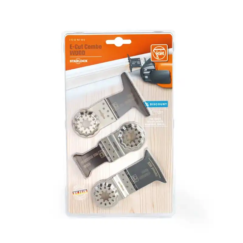 Bi-metal E-cut Saw Blade Set - 3 Piece Oscillating Tool Access