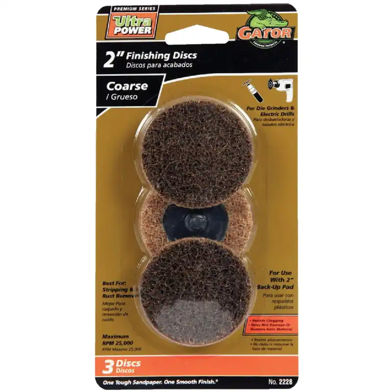 Power 2 In. Zirconia Aluminum Oxide Twist And Lock Surface Conditioning Disc 50 Grit Coarse 3