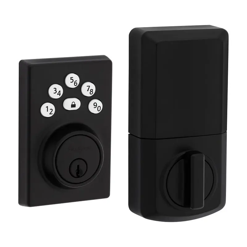 Powerbolt Matte Black Zinc Electronic Deadbolt With 12 User Codes And Wi-fi Compatibility