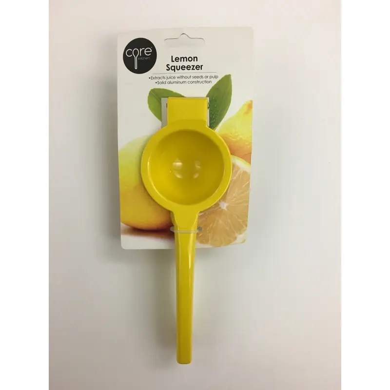Yellow Aluminum Lemon Squeezer - 4.5 In Height, 5.65 In Width, 18 In Length