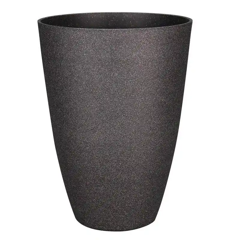 21.9 In. H X 16 In. D Charcoal Polyresin Speckle Tall Planter