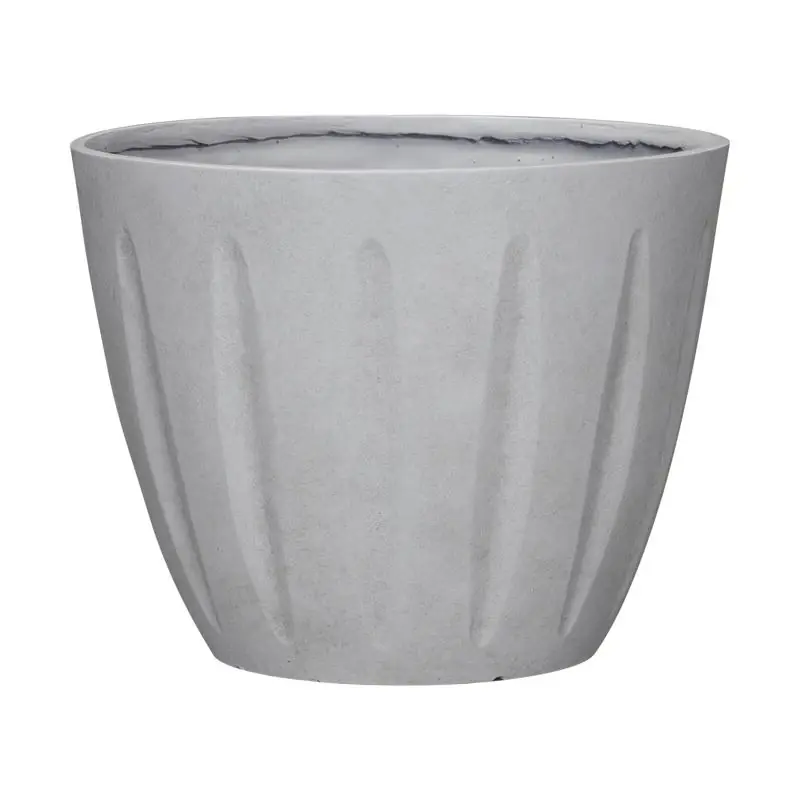 10 In. H X 12 In. D Polyresin Spritzer Planter In Stone