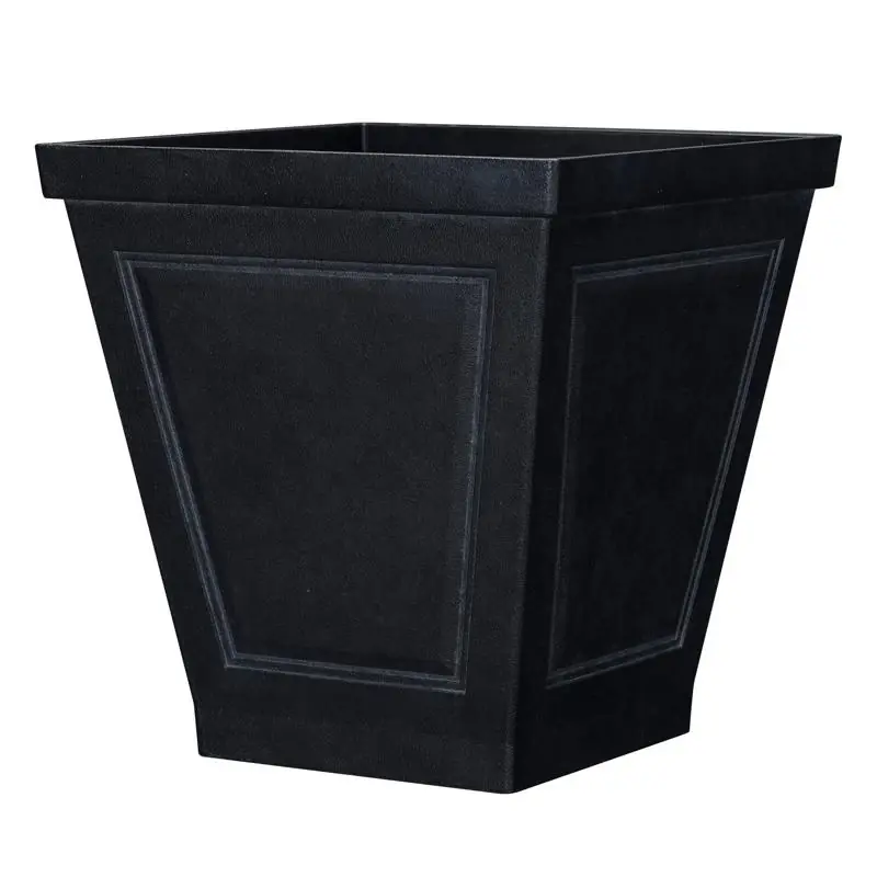 16.7 In. H X 16 In. D Polyresin New England Planter In Black