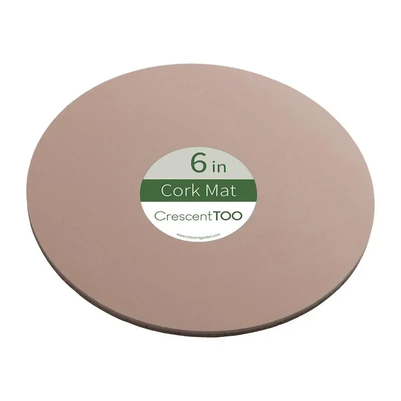 6 Inch Diameter Natural Cork And Plastic Planter Mat