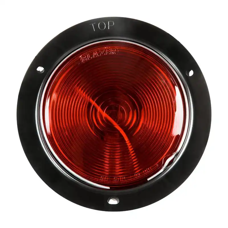 Red Round Stop/tail/turn Light Signal 4-1/4 In. Flush Mount B430blk