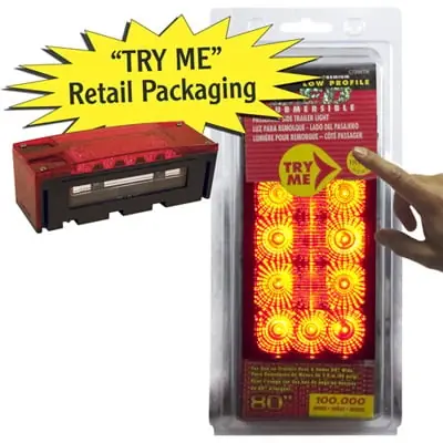 Power Maxx C7288tm Red Rectangular Submersible Led Trailer Light
