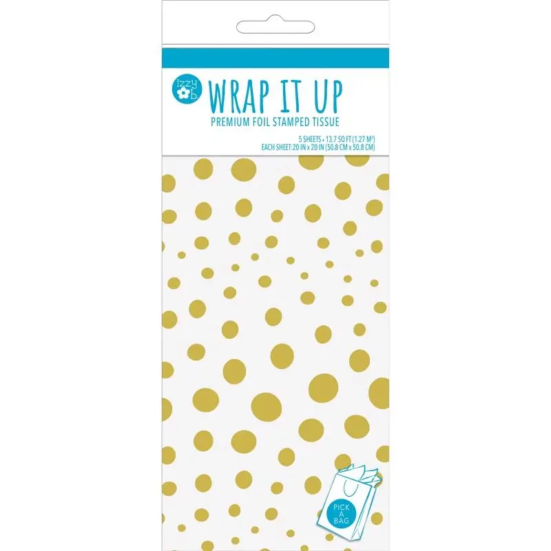 Izzy Ob Gold All Occasion Tissue Paper, 20 X 20 Inches, 5 Count