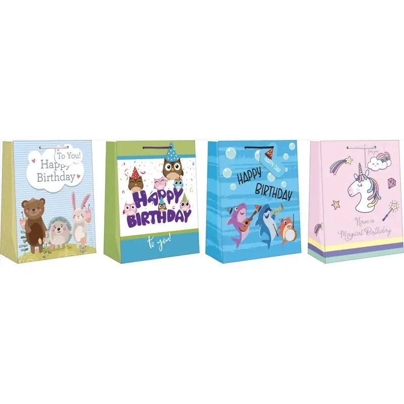 Assorted Large Juvy Birthday Gift Bag - 14" X 11" X 2.5"