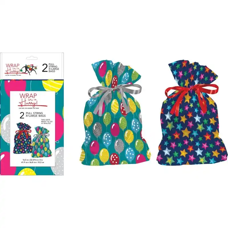 Assorted All Occasion X-large Drawstring Gift Bag - 22 In. Height