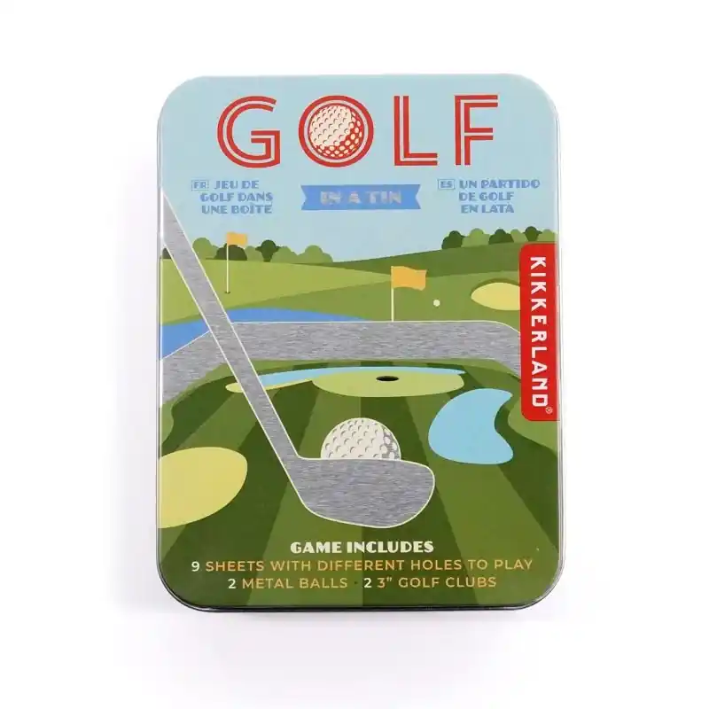 Golf In A Tin Game - 13 Piece Paper/plastic Set For Ages 10+