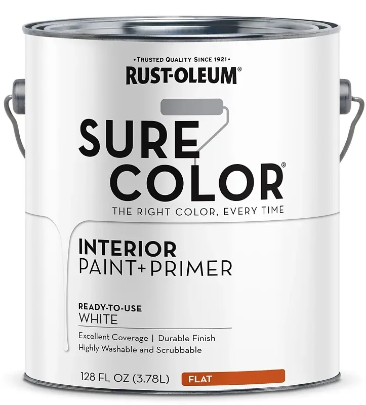 Sure Color Flat White Water-based Paint + Primer Interior 1 Gal