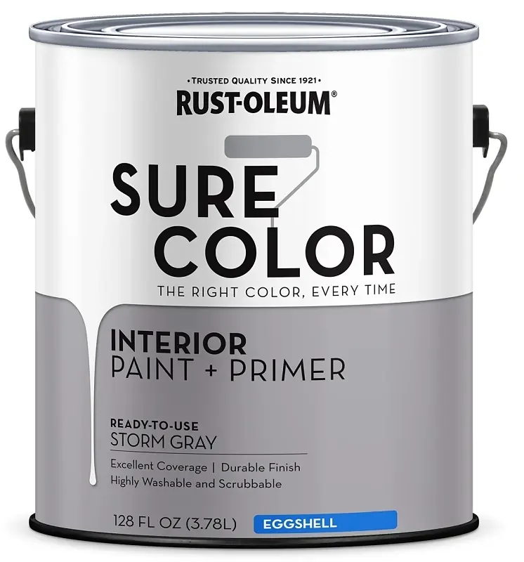 Sure Color Interior Wall Paint & Primer, Eggshell Storm Gray, 1 Gallon
