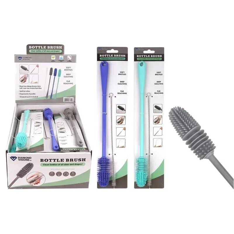 2‑inch Bottle Brush – Medium Bristle, Sturdy Plastic Handle, Assorted Colors