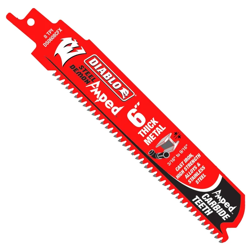 Steel Demon Amped 6 In. Carbide Tipped Thick Metal Reciprocating Saw Blade 6/9 Tpi 1 Pk
