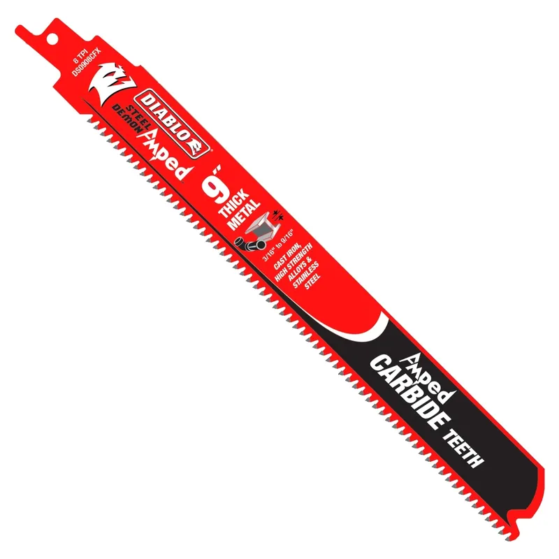 Amped 9 In. Carbide Tipped Reciprocating Saw Blade 8 Tpi 3 Pk