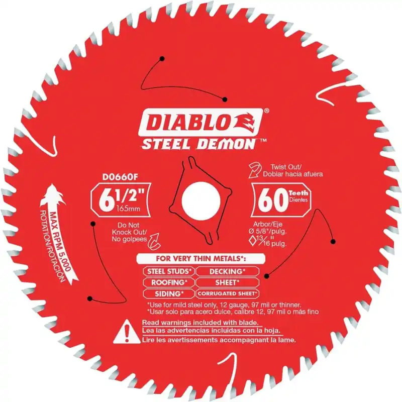 Steel Demon 6-1/2 In. D X 5/8 In. Tico Hi-density Carbide Circular Saw Blade 60 Teeth 1 Pk