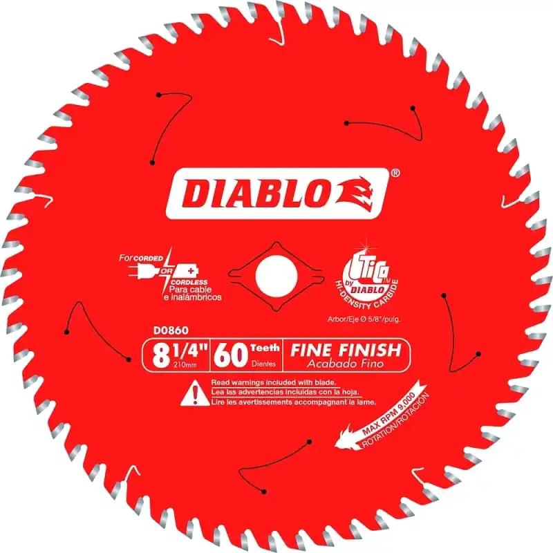 Finish Saw Blade, 60-tooth X 8-1/4-in.