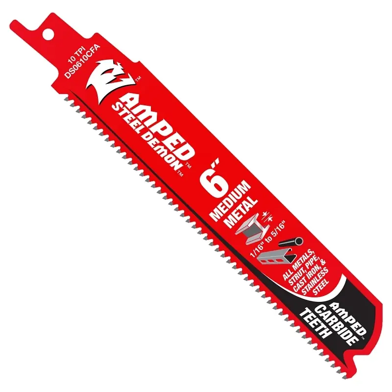 Demo Demon Amped 6 In. Carbide Tipped Medium Metal Reciprocating Saw Blade Set 10 Tpi 3 Pk