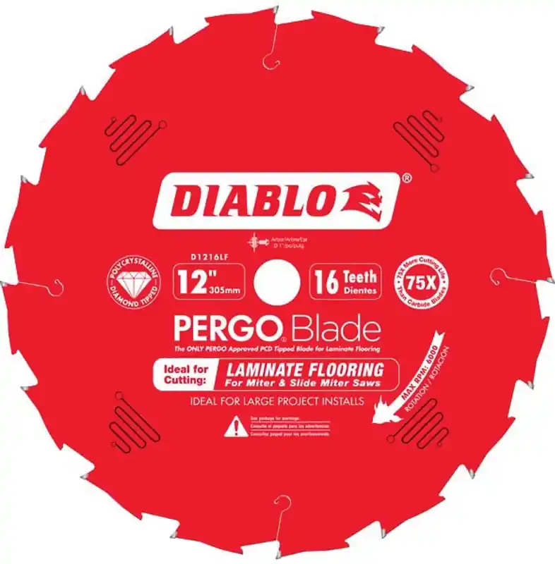 12 In. X 16-tooth Polycrystalline-diamond Tipped Flooring Blade For Laminate Cutting