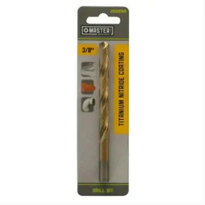 3/8 X 5-inch High-speed Steel Drill Bit With Titanium Nitride Coating