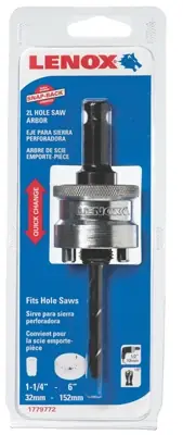 Hole Saw Arbor, Quick Change, 1.25-in. To 6-in.