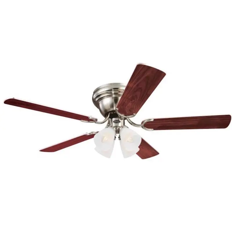 Contempra Iv 52 Inch Brushed Nickel Brown Led Indoor Ceiling Fan