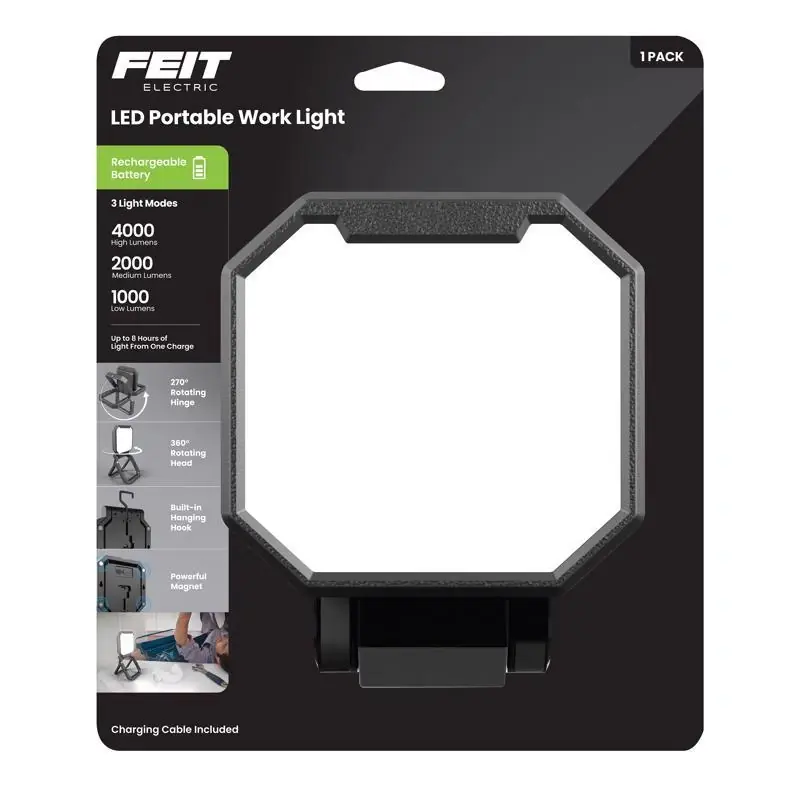 Feit 4000 Lumens Led Rechargeable Folding Worklight With Stand