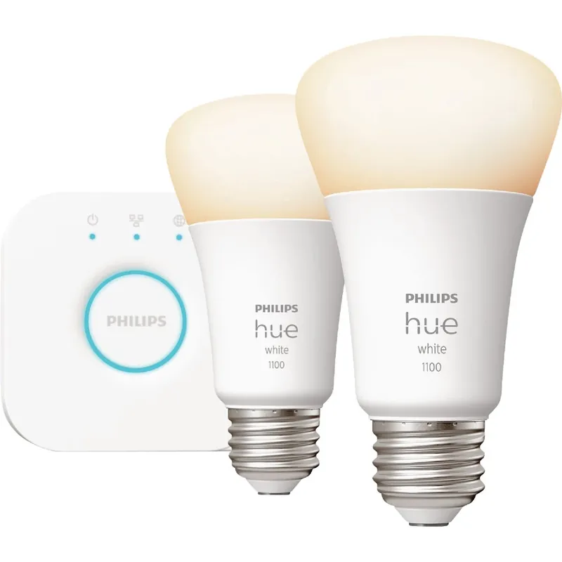 Hue A19 E26 (medium) Smart-enabled Led Bulb Starter Kit Cool White 75 Watt Equivalence 2 Pk